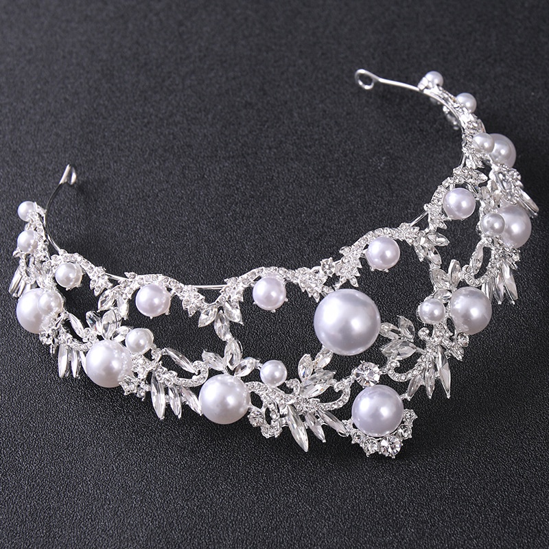 Vintage Luxury Baroque Bridal Crown Exquisite Pearl Temperament Birthday Crown