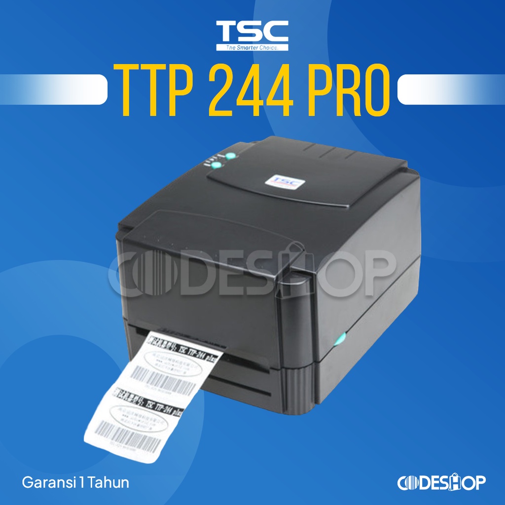 Printer Barcode TSC TTP-244 PRO Cetak Label 203 Dpi USB &amp; Serial