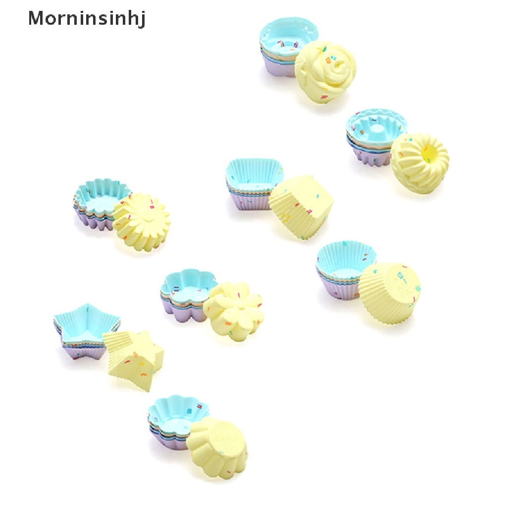 Mornin 5pcs/Set Cetakan Kue Silikon Bentuk Bulat Muffin Cup Cake Baking Molds id