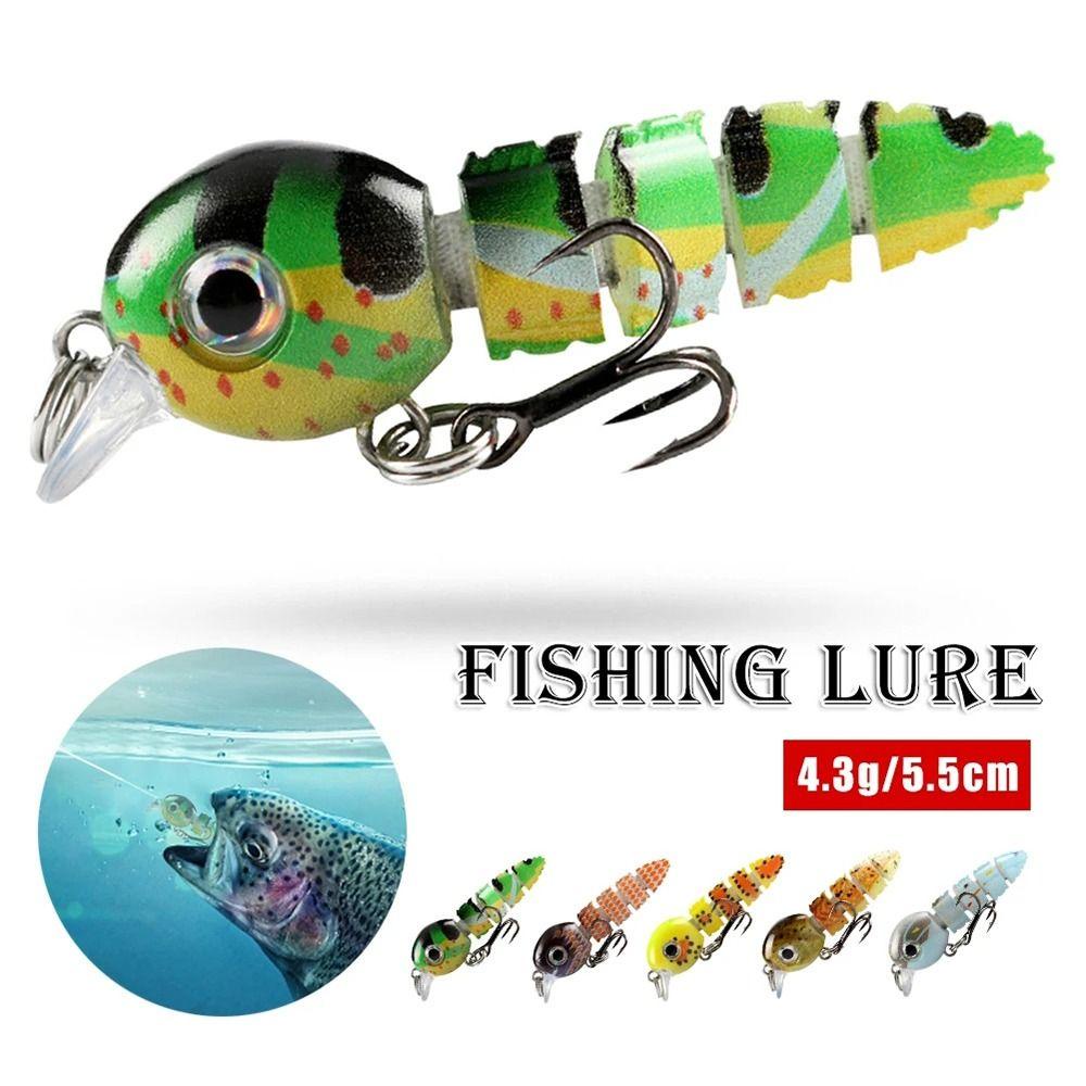 TOP Umpan Pancing Umpan 4.1G 5.5cm Umpan Keras 5bagian Tersegmentasi Bionic Fishing Lure