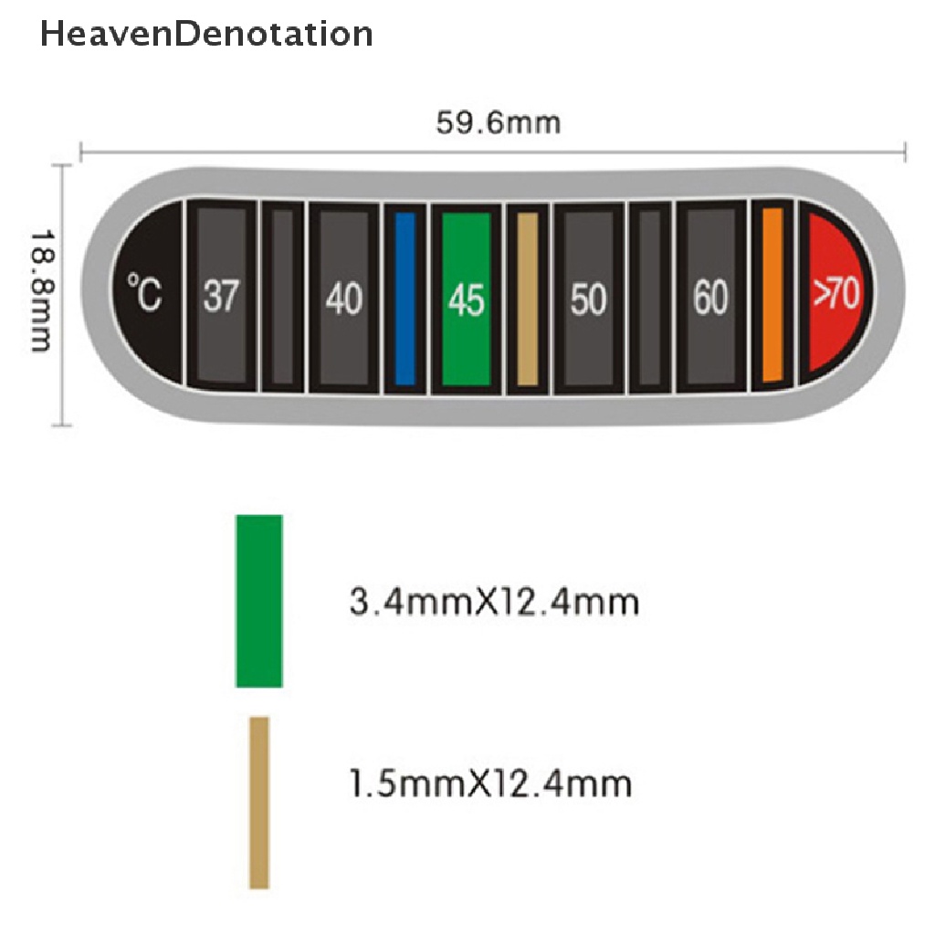 [HeavenDenotation] Termometer Perubahan Warna Kopi Air Portabel 0-70 Celcius Cup Kettle Temperature Tester Tahan Air Stiker Untuk Dapur Rumah HDV