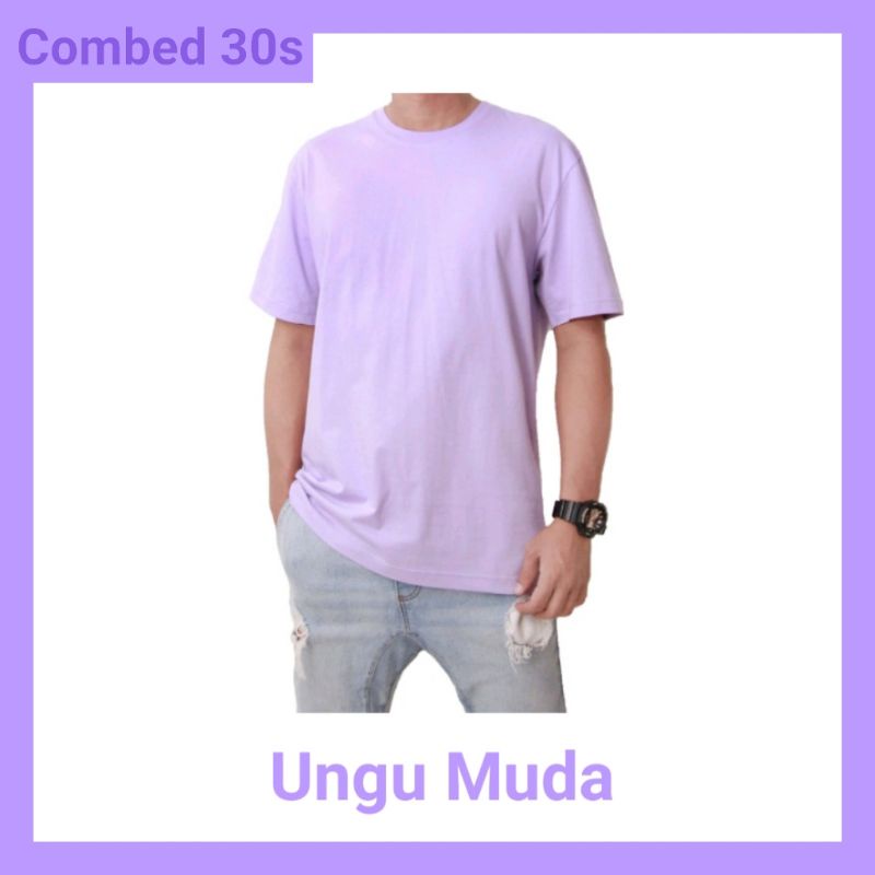 Kaos Pendek Polos Cotton Combed 30s - Ungu Muda
