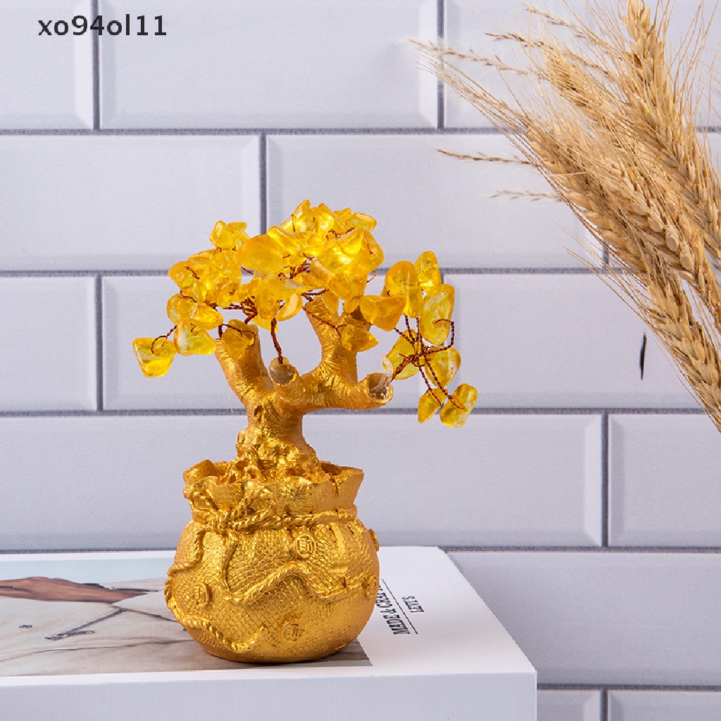 Xo Pohon Uang Kristal Alami Pohon Keberuntungan Feng Shui Money Tree Home Decor OL