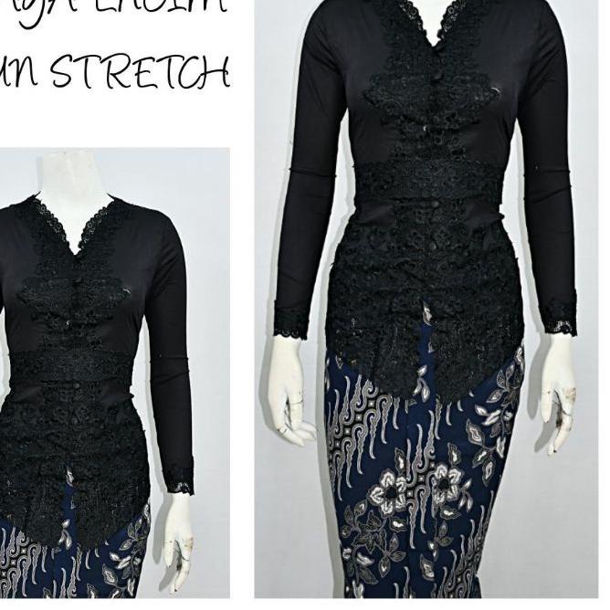 ✷ Indah KEBAYA ENCIM MODERN LENGAN PANJANG BORDIR SENADA KATUN STRETCH KEBAYA WISUDA KEBAYA KATUN KE