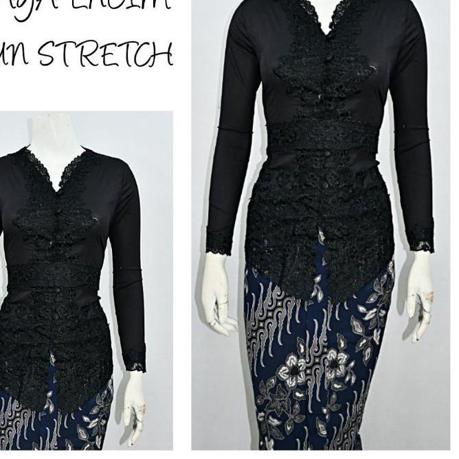 ✷ Indah KEBAYA ENCIM MODERN LENGAN PANJANG BORDIR SENADA KATUN STRETCH KEBAYA WISUDA KEBAYA KATUN KEBAYA AKAD KEBAYA HITAM KEBAYA PUTIH S M L XL XXL  ➷