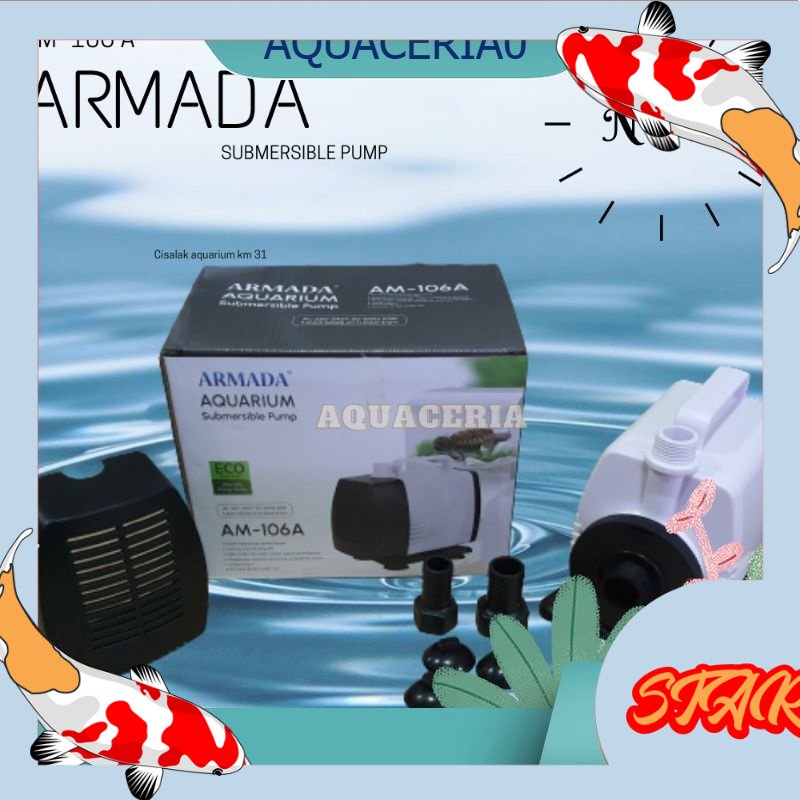 Mesin pompa air aquarium&kolam ARMADA AM 106 A Mesin pompa celup 5000 L/H cuma 63W