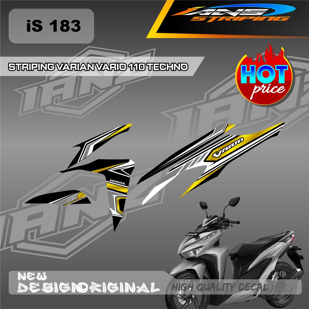 NEW STIKER  MOTOR DECAL STRIPING LIST VARIO TECHNO 110 OLD / HONDA VARIO TECHNO 110 MENGGUNKAN BAHAN BERKUALITAS /  TIDAK MUDAH PUDAR / DECAL KERETA VARIO TECHNO  IS183