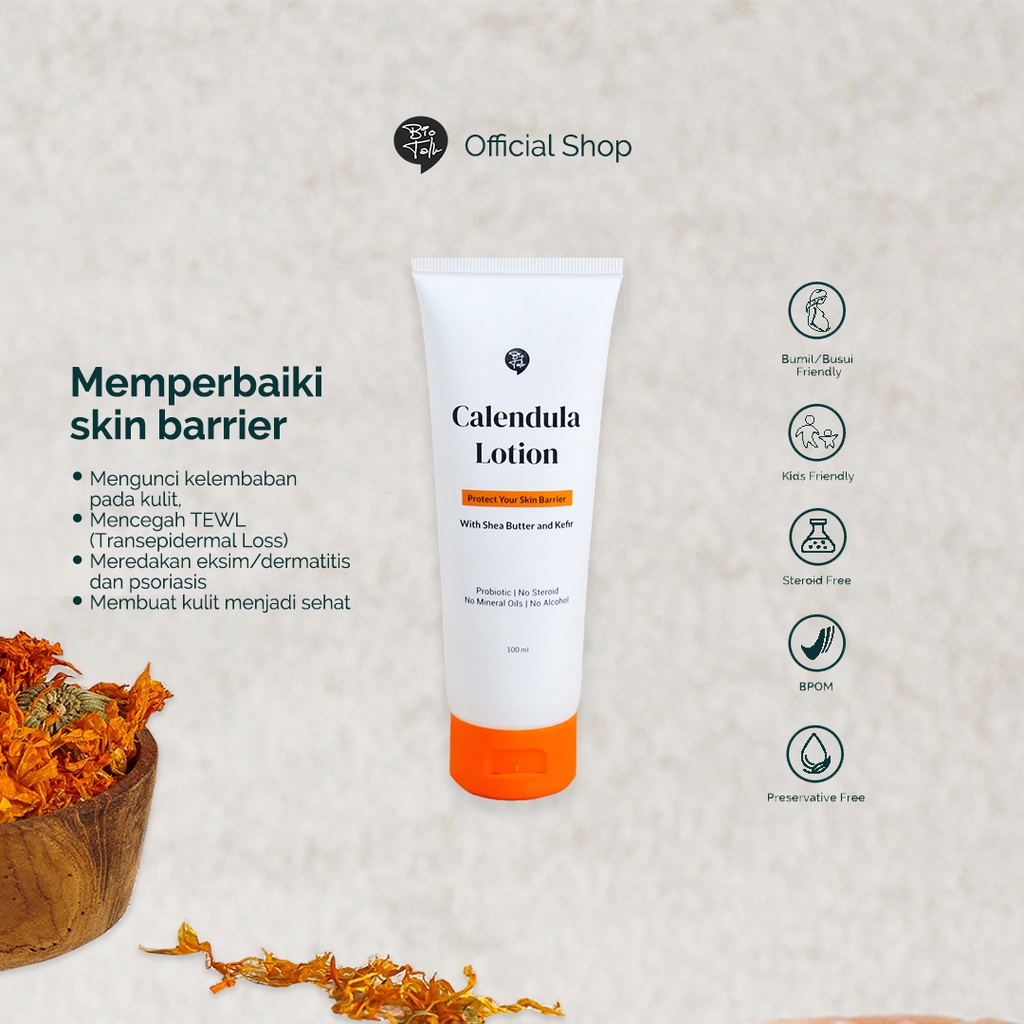 Biotalk Calendula Oat Ceramide Lotion | Hydra Lock Moisturizer for Eczema Psoriasis and Dry Skin