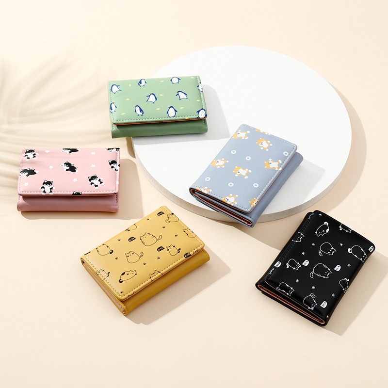 ASIN829 Dompet Wanita Dompet Lipat Mini D248 Pola Hewan Dompet Mode Wanita Imut / Dompet Wanita Impor / Dompet Mode Tipis Dompet Koin Mini