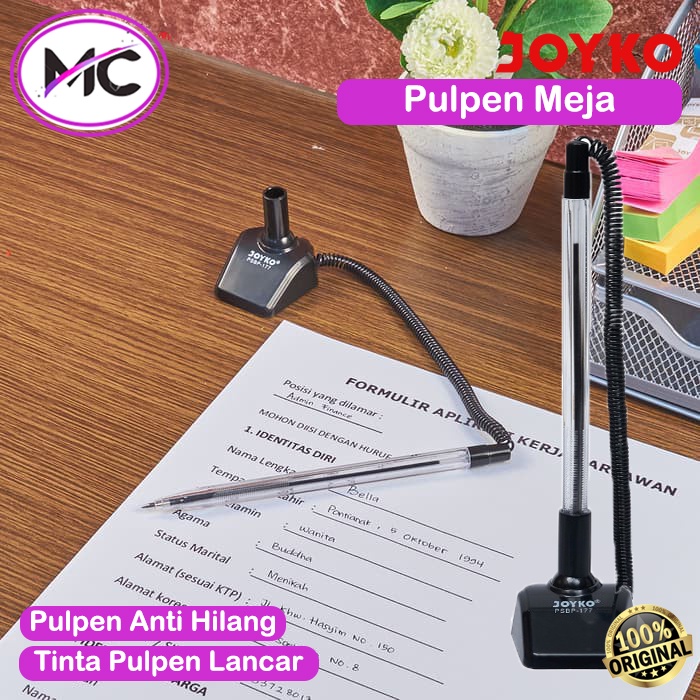 Pulpen Meja Tempel Joyko Original Stand pen Bolpoin Kantor Balpen Spiral Ballpoint Kasir Desk Pen