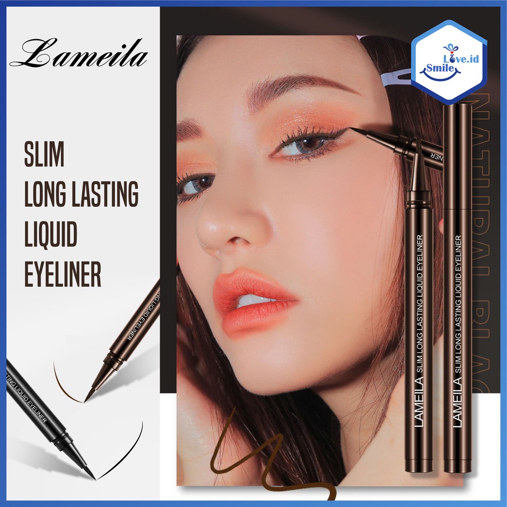 Lameila Slim Eyeliner Long Lasting Liquid Eye Liner Black and Brown Tahan Lama L47