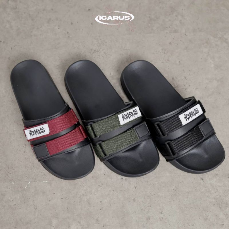 sandal slop webing pria wanita icarus footwear