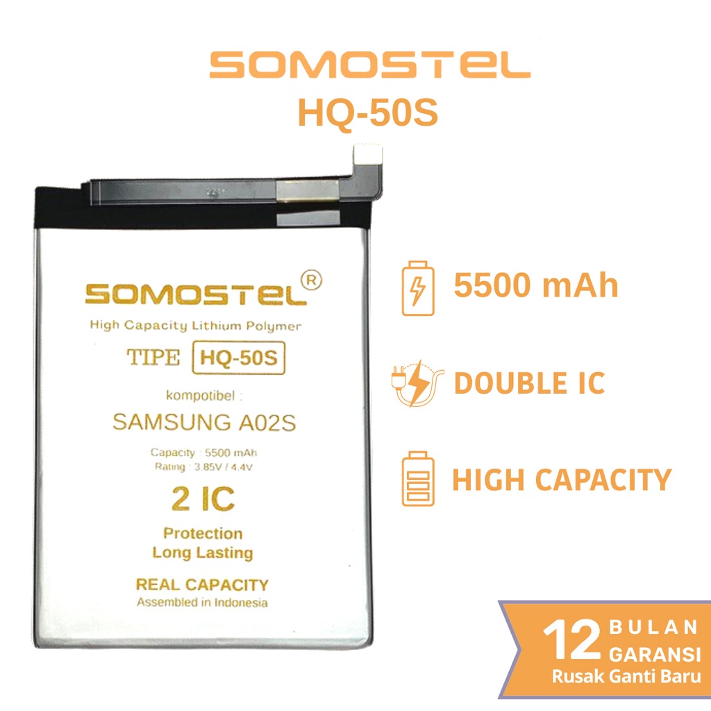 Somostel - HQ-50S Samsung A02s / A03 / A03S Batre Batrai Baterai