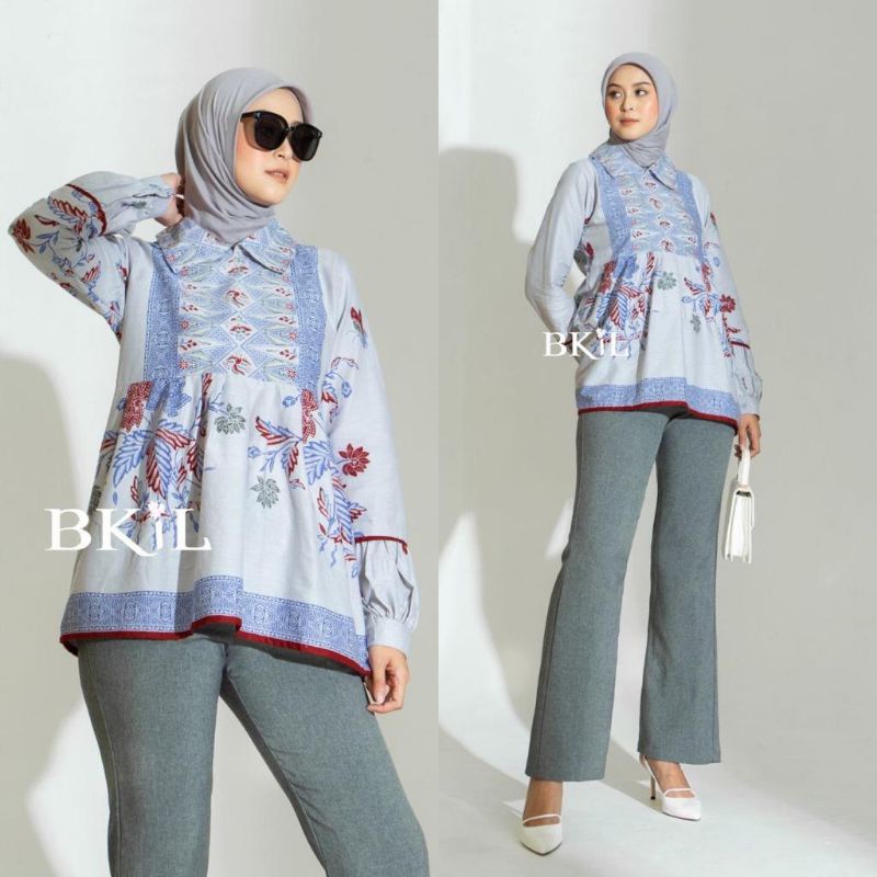 BLUS BATIK WANITA MODERN PREMIUM || ATASAN KERJA ||M-L-XL-XXL