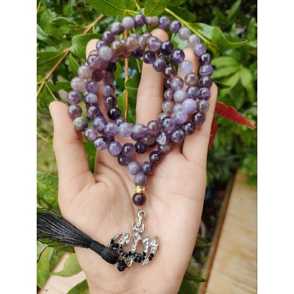 Tasbih Batu Alam kecubung Wulung Ungu