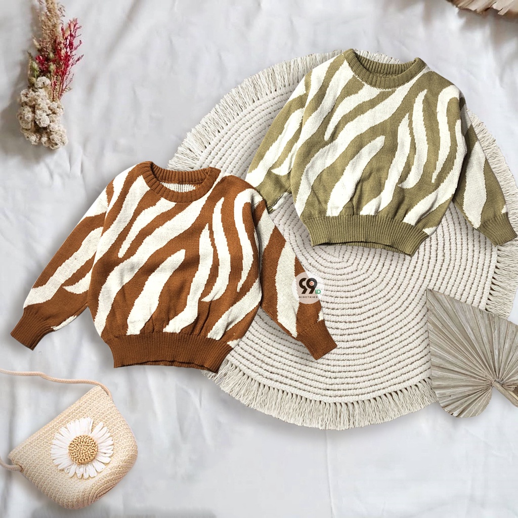 SWEATER RAJUT ANAK PEREMPUAN ARABELE BLOUSE MOTIF ZEBRA 1-6TH