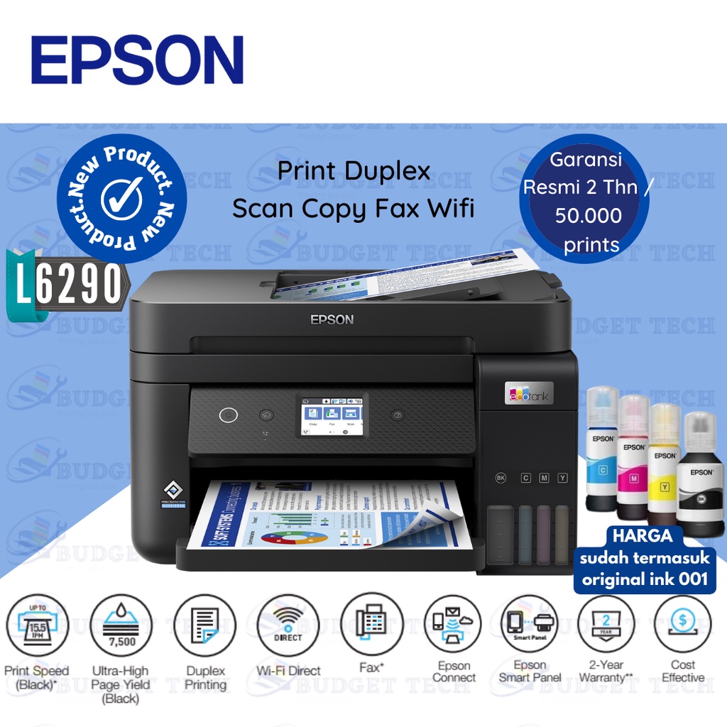 Printer Epson L6290 Print Scan Copy Fax Duplex (Pengganti L6190) BARU GARANSI RESMI