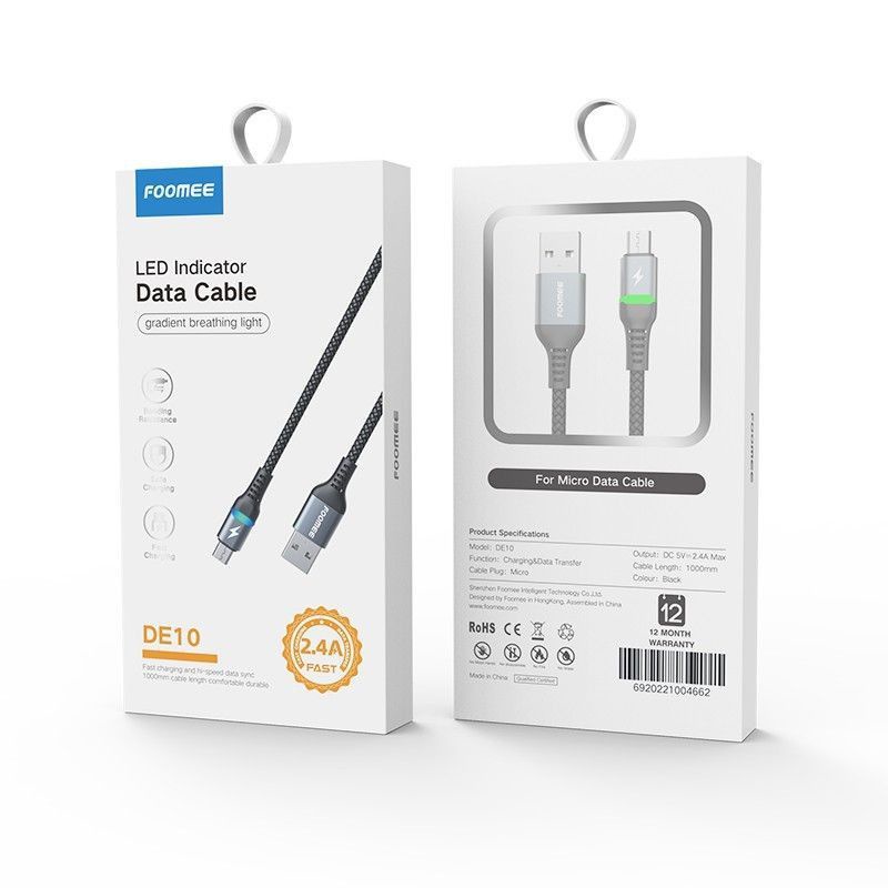Foomee Cable data DE10 Cable data micro USB