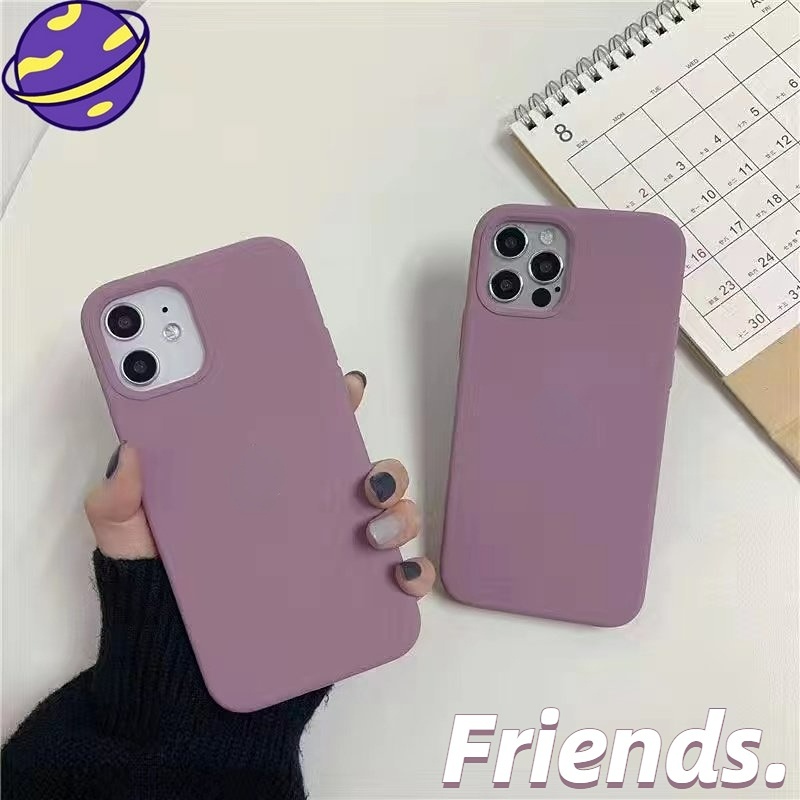 IPHONE Dengan Lo-go Blackcurrant Casing Ponsel Silikon Untuk Iphone14 12 13 11 Pro X/xs Max Anti Jatuh Lembut Penutup Belakang Xr 14Plus Casing