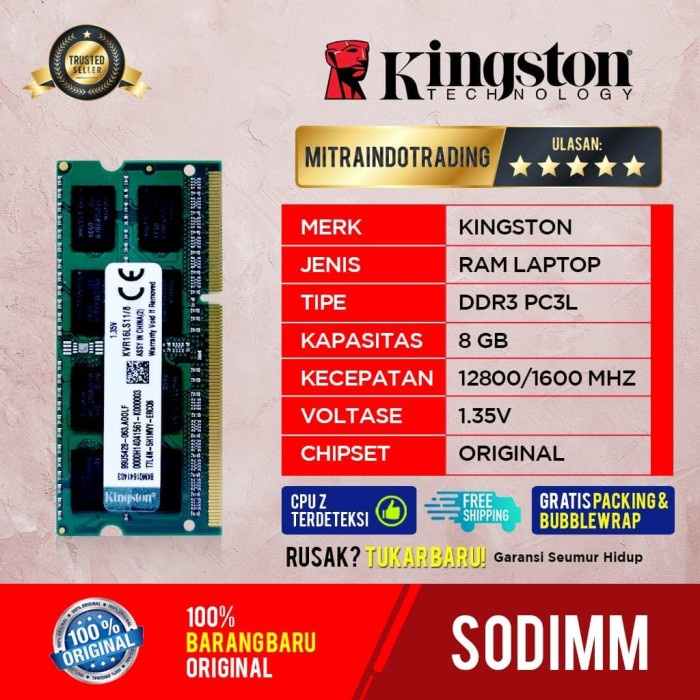 Ram Ram Kingston Sodimm Ddr3 8Gb Pc 12800