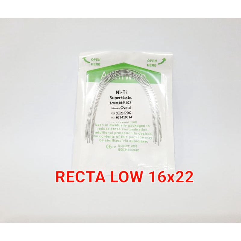 Dental niti Kawat Niti Recta kawat behel gigi Niti Recta 16x22 LOWER