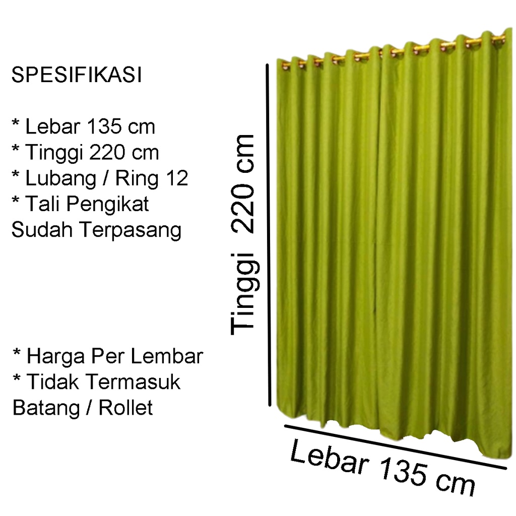 [✅COD] GORDEN HORDENG PINTU JENDELA POLOS EMBOS SMOKRING 12 RING 135x220 TIRAI KORDEN HORDEN GORDYN DEKORASI HIASAN DINDING KAMAR TIDUR RUANG TAMU RUANGAN RUMAH MURAH