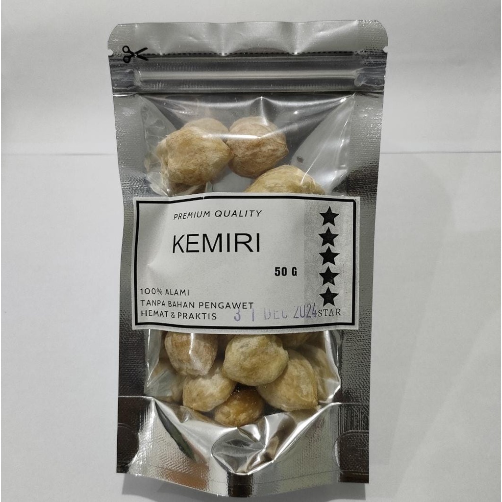 Kemiri 50gr / kemiri asli utuh / Candlenut / Rempah / Bumbu Dapur