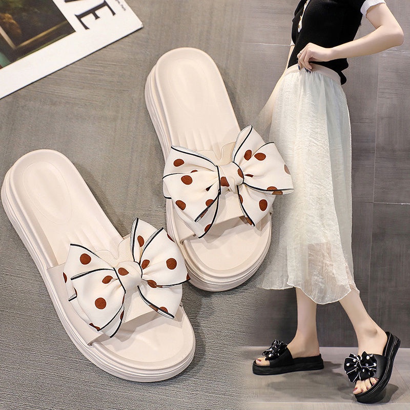 SHOEGALLERY TG1612 Sandal Slip On Wanita Import Sandal Wedges Pita Dot