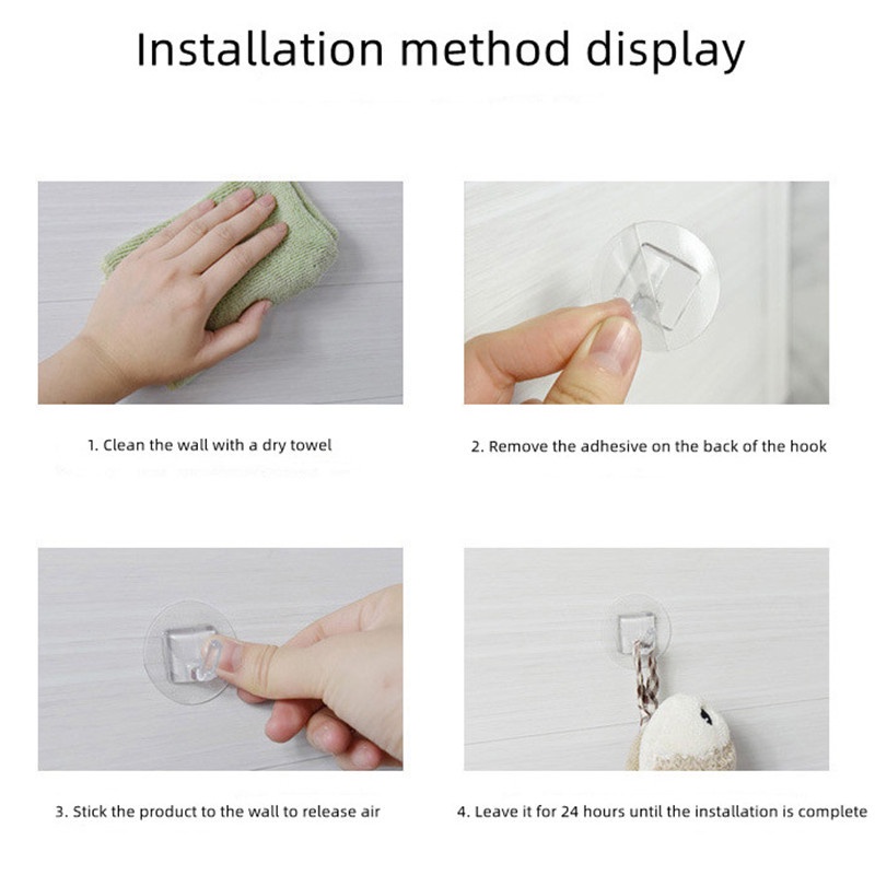 5 /10/20Pcs Kuat Perekat Diri Organizer Aksesoris Non-marking Kait Transparan Kait Penyimpanan Perhiasan Serbaguna Kait Penyimpanan Tanpa Pukulan Kait Penyimpanan Barang Kecil Gantungan