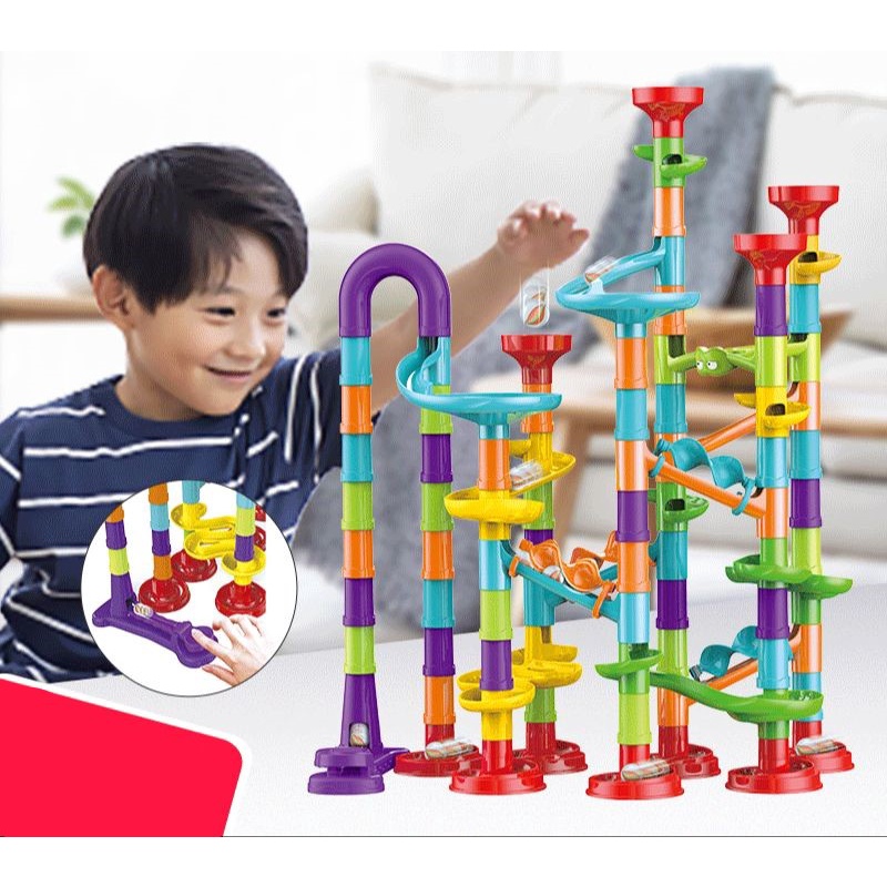 Mainan Anak MARBLE RUN PIPELINE 113 PCS Mainan 3D Maze Ball Roll DIY