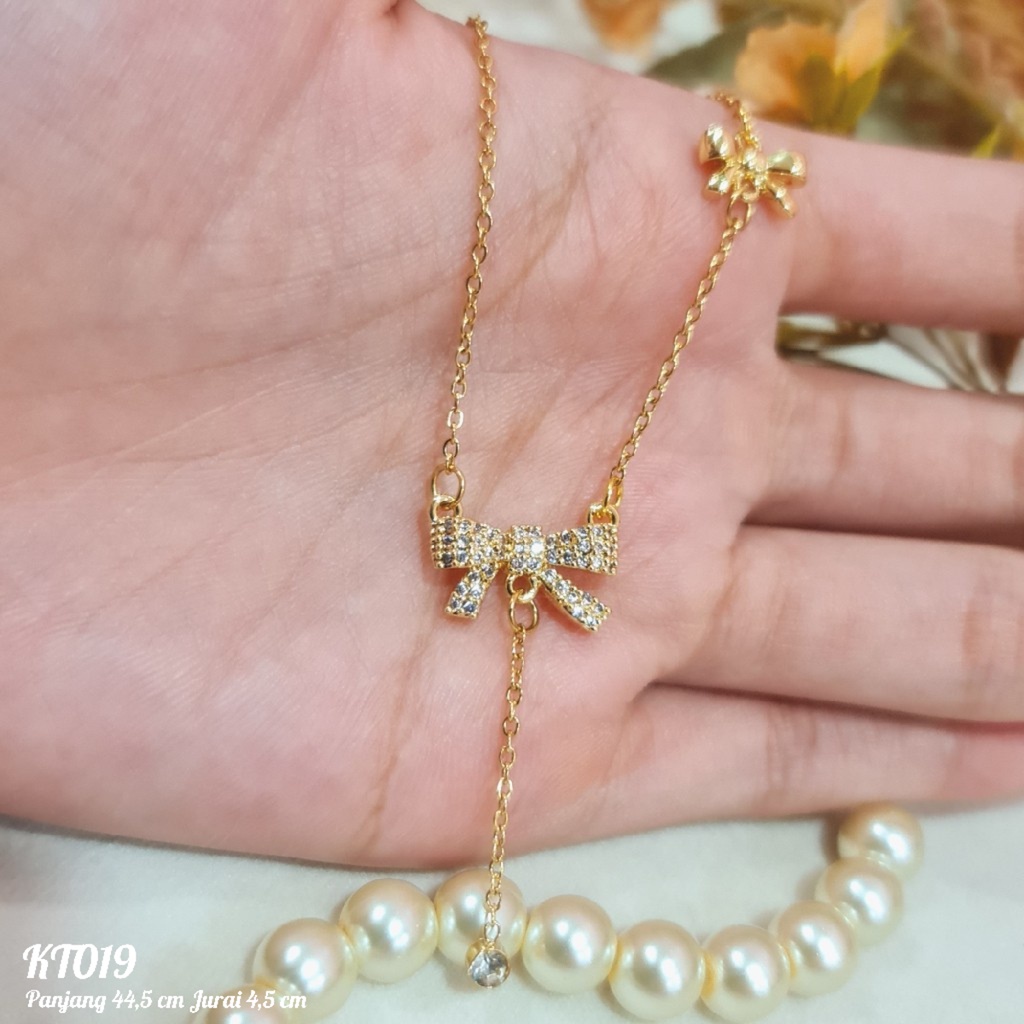 PGX Kalung Titanium Wanita Anti Karat Aksesoris Fashion Perhiasan Premium - KT019