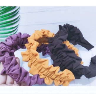BANDO NAGITA SLAVINA/ BANDO RUFFLE / BANDO KOREA / BANDANA SCRUNCHIE / Bando Kerut / BANDO RUFFLES NAGITA SLAVINA / BANDANA KERUT SCRUNCHIE KOREA HEADBAND / ando wanita bandana kerut headband ruffle ruffles aksesoris asesoris rambut scrunchie