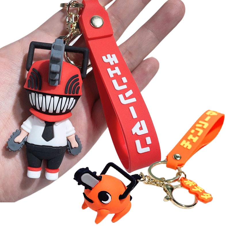 Chainsaw Man Gantungan Kunci Untuk Wanita Lucu Kartun Silikon Anime Keyrings Denji Pochita Boneka Liontin Keyholder Untuk Perhiasan Ransel