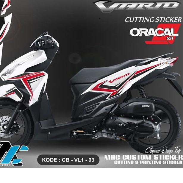 ✔ CUTTING STICKER STIKER VARIO 125 & 150 - TYPE 3 PUTIH - BUKAN PRINTING