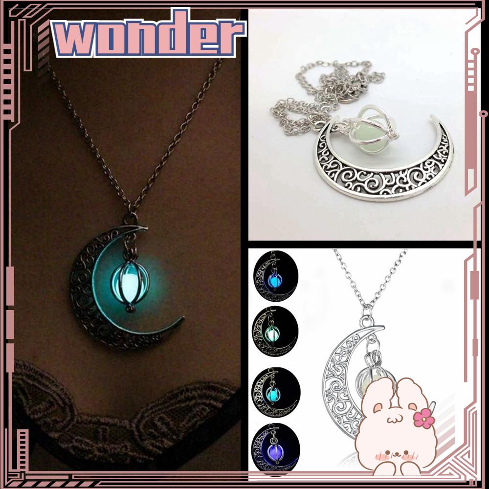 Wonder Luminous Kalung Unisex Halloween Xmas Lapis Perak