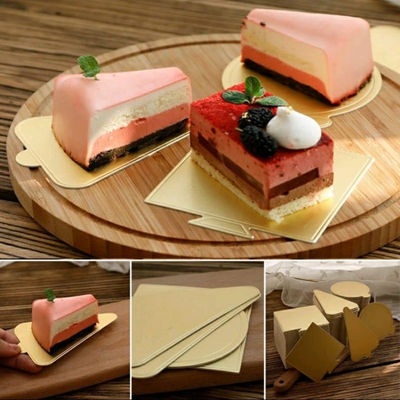 Tatakan Alas Kue Mini Cake Board Slice Cake Kue Segitiga Persegi Bulat