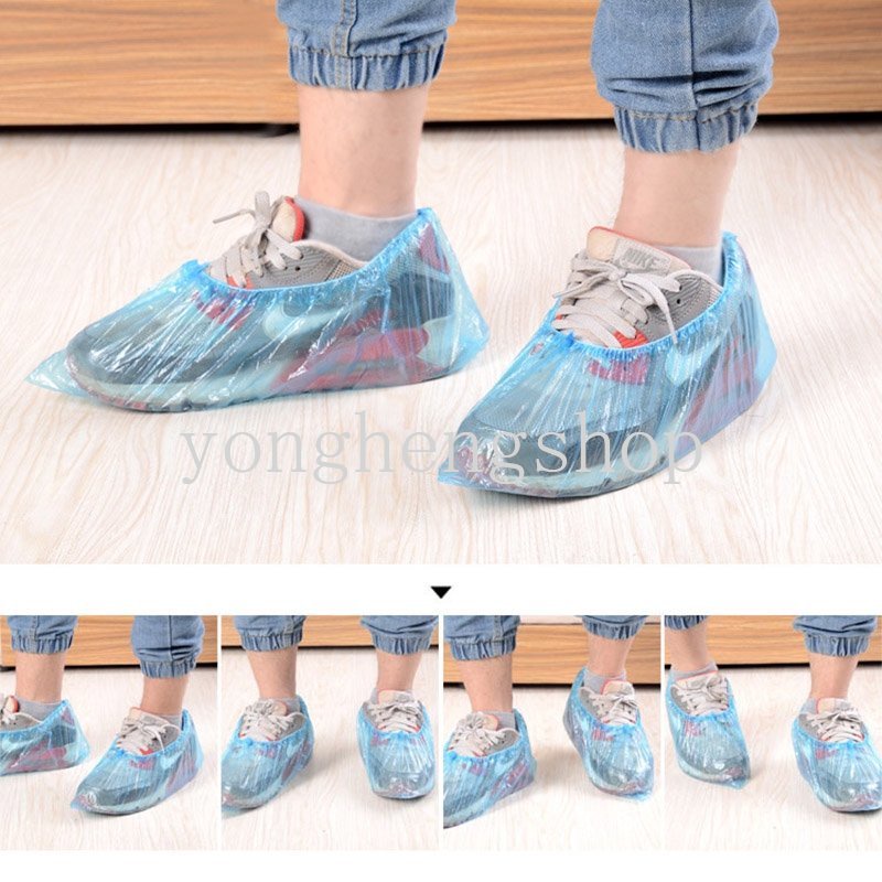 100pcs / set Cover Sepatu Unisex Dewasa Sekali Pakai Anti Air / Debu Untuk Indoor / Outdoor