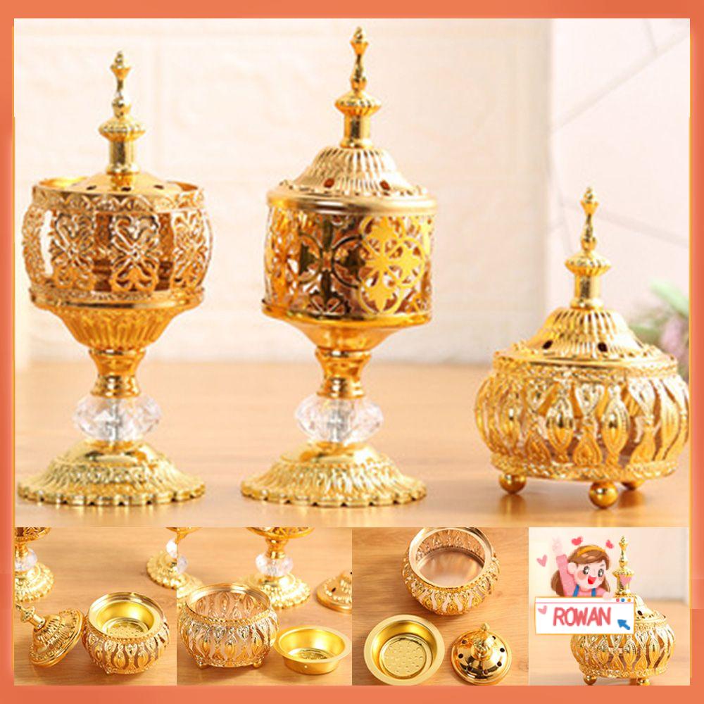 R-flower Arabian Incense Burner Gold Cendana Craft furnishing Dekorasi Kerajinan Rumah Diffuser