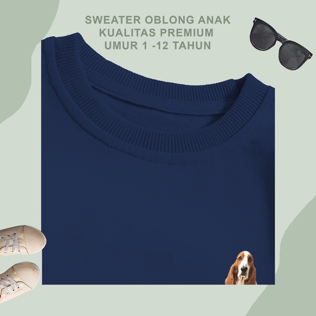 sweater oblong anak import unisex anak perempuan anak laki laki crewneck