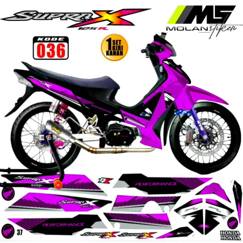 Decal Sticker Striping Variasi Supra X 125 R 2007-2013 Honda Supra X 125 R 2005-2007 Supra X 125 Bat