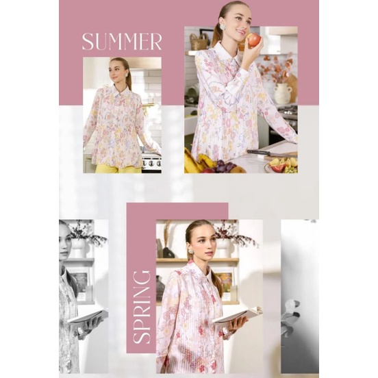 Carmel Shirt Wearing Klamby WK Blouse Top Atasan Kemeja Wanita