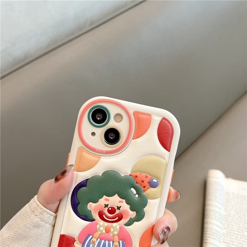 IPHONE Casing Ponsel Motif Kartun Badut Lucu Timbul Kompatibel Dengan Iphone12 13 14 11 Pro Max X Xs Max Xr Hhzaqp
