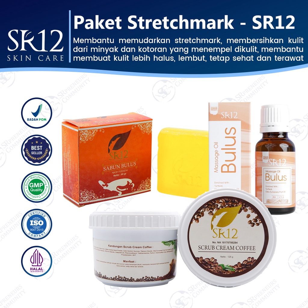 SR12 PAKET PENGHILANG STRETCHMARK / MENGENCANGKAN KULIT / MENCERAHKAN KULIT