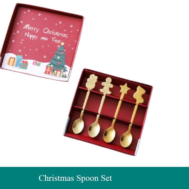 ☃ Yutensil Kado Natal Christmas Hampers Giftbox / Sendok Teh Kopi Set / Spoon ✿