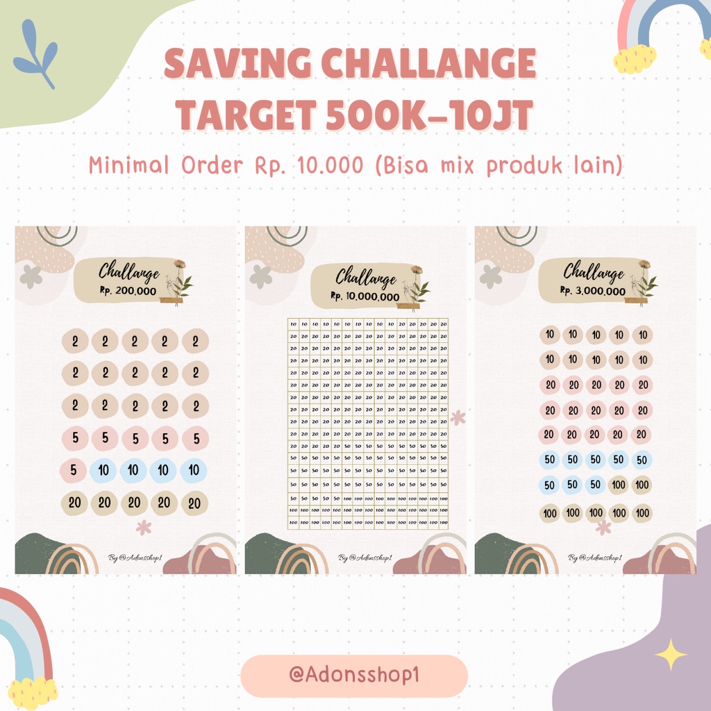 

Saving Challange Target 200k -10Jt A5 6 Hole dan 20 Hole