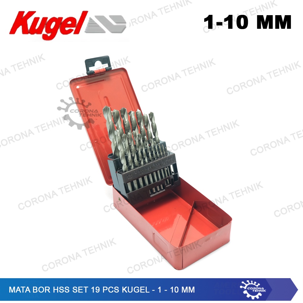 Mata Bor HSS Set 19 Pcs Kugel - 1 - 10 mm