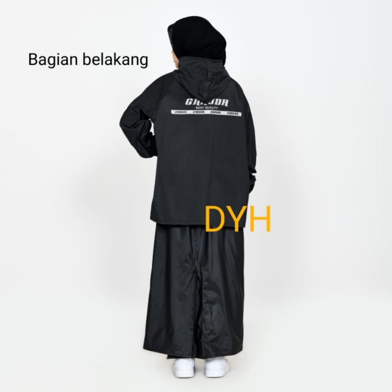 Jas Hujan Wanita Setelan Baju dan Rok Dewasa by GARUDA Original Lentur, Elastis, dan Anti Rembes