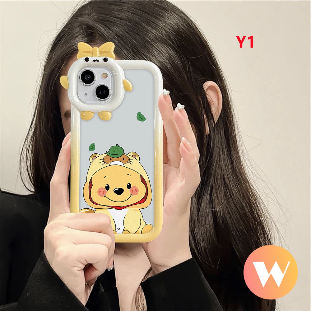 Casing Winnie The Pooh Lucu Realme C35 C33 C25 C21Y C25s C20 C3 C30 C17 C25Y C12 8Pro 5 7 7i 9Pro+9 C11 C15 C31 C20A C21 C2 9i 5i 6i Beruang Strawberry Little Monster Lens Soft Cover