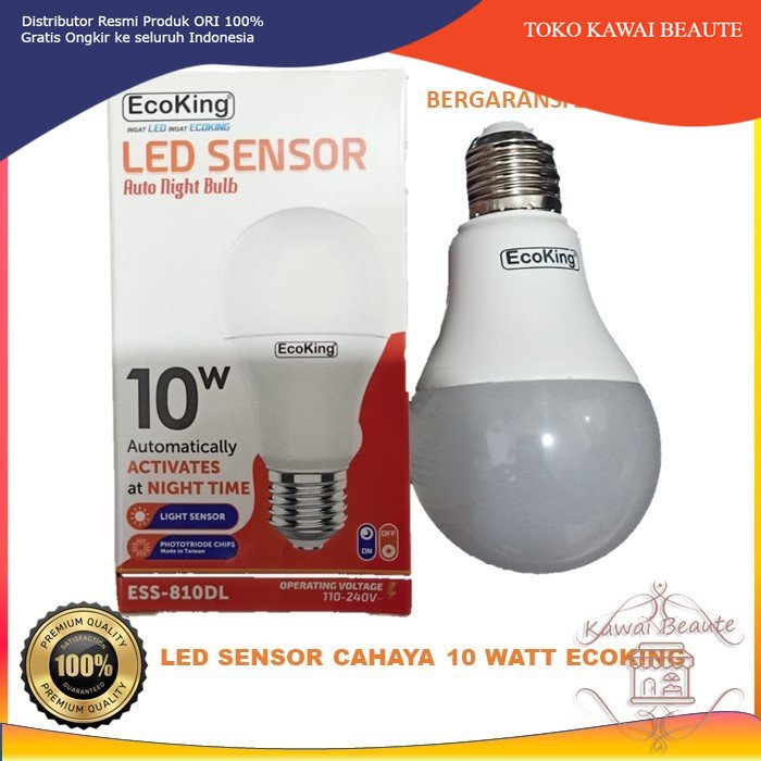 LED Sensor Cahaya Otomatis NYala saat GELAP Light Sensor 10W,12W,18W,25W,35W,45W  ECOKING Untuk BALKON &amp; TERAS RUMAH