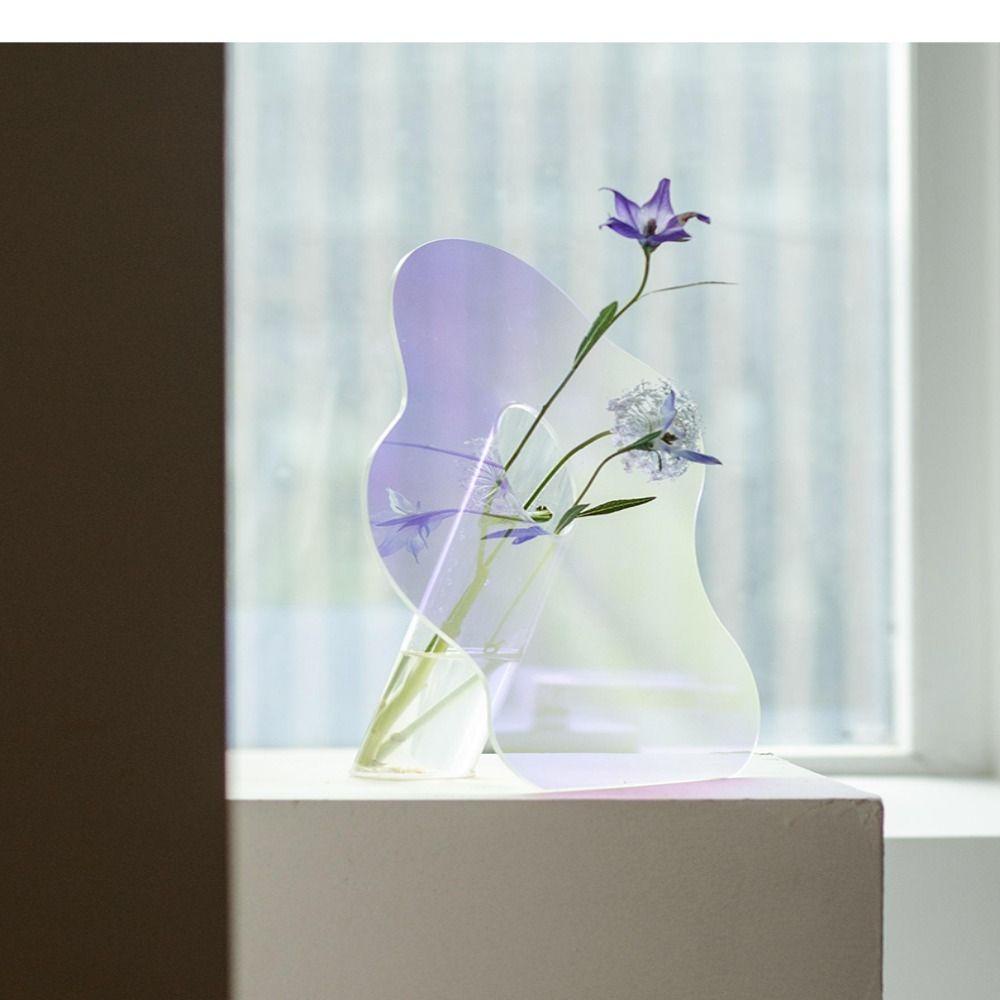 R-FLOWER Ornamen Vas Akrilik Dekorasi Kreatif Art Deco Untuk Ruang Tamu
